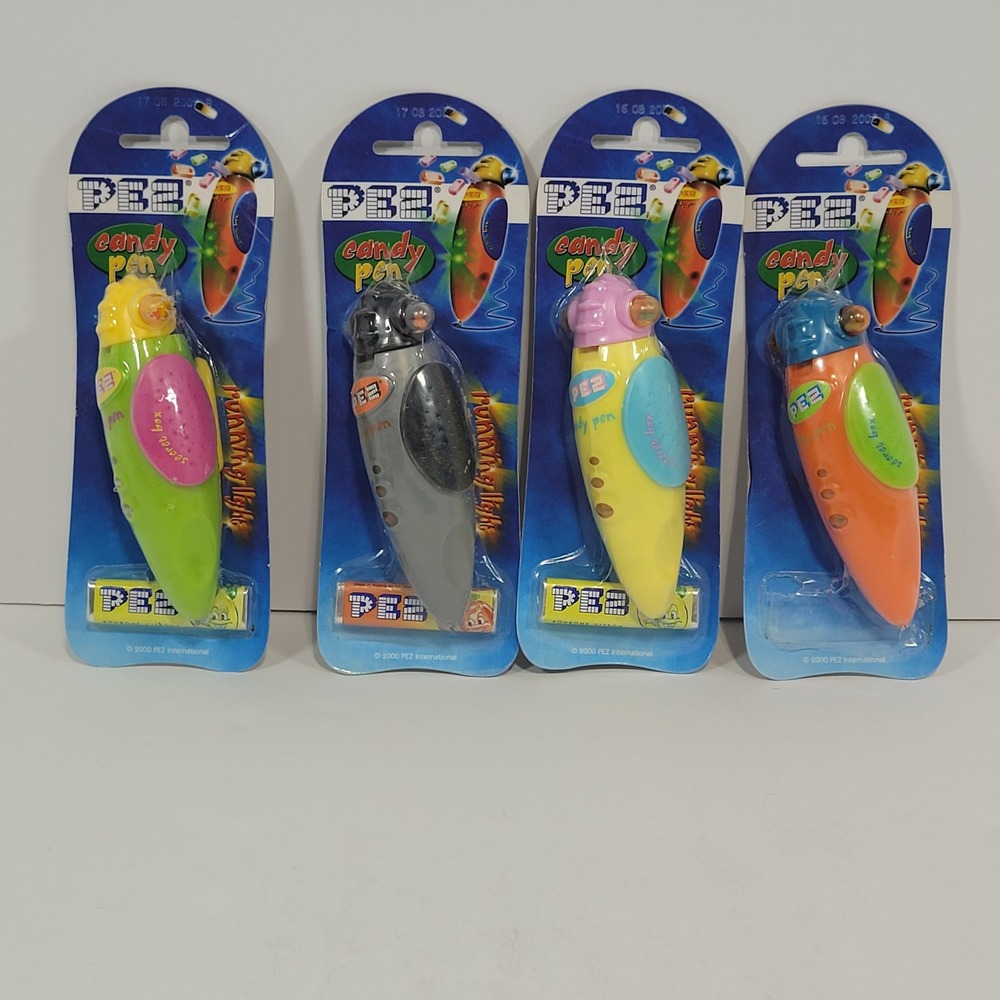 Vintage PEZ Candy Pen Lot of 4 Running Light Secret Box New in Package Europe